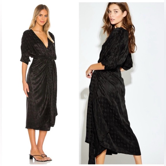 Revolve Callahan Wrap Sami Dress, Black size 2XL - Picture 4 of 16